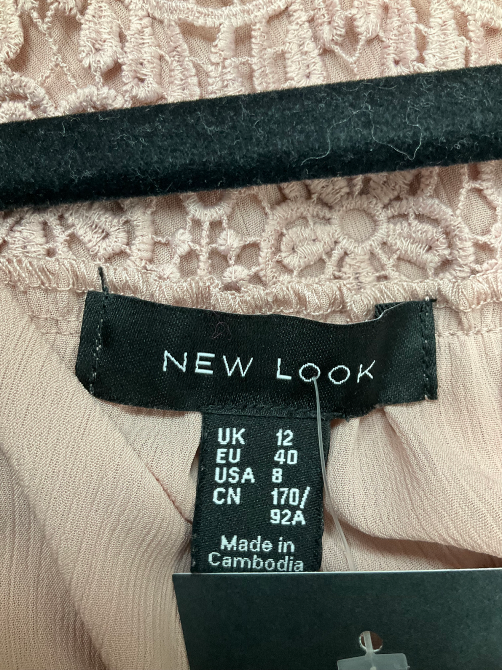 New Look Pink Lace Trim Dress UK 12