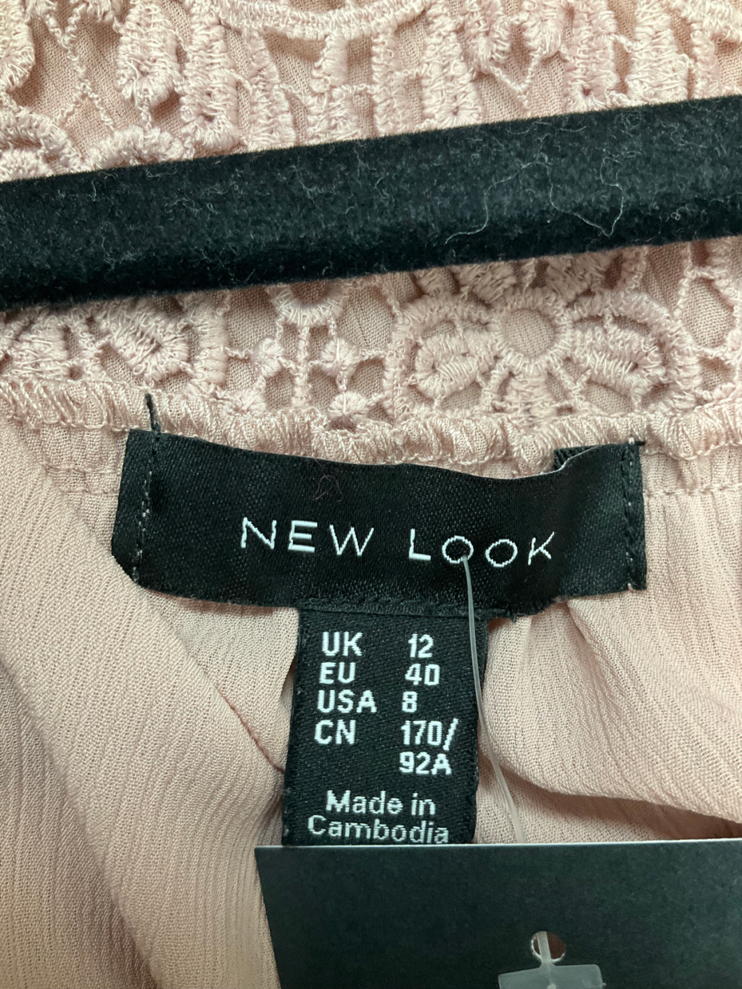 New Look Pink Lace Trim Dress UK 12