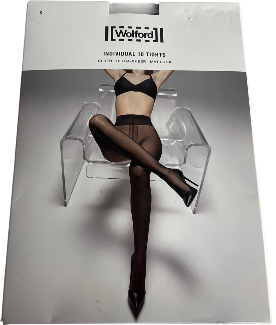Wolford Black 10 Den Ultra Sheer Mat Look Tights UK S