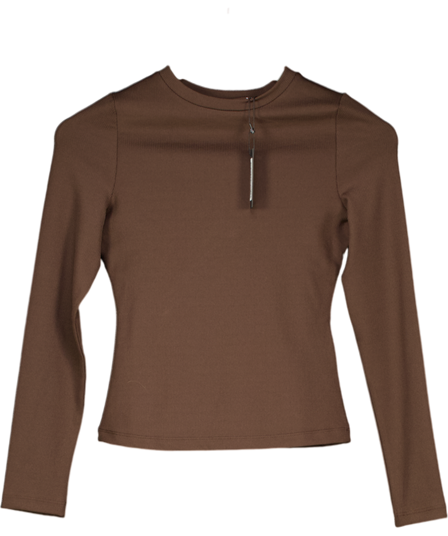 LOUNGE APPAREL Brown Cotton Blend Long Sleeve Top UK S