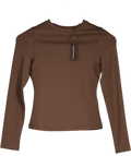 LOUNGE APPAREL Brown Cotton Blend Long Sleeve Top UK S