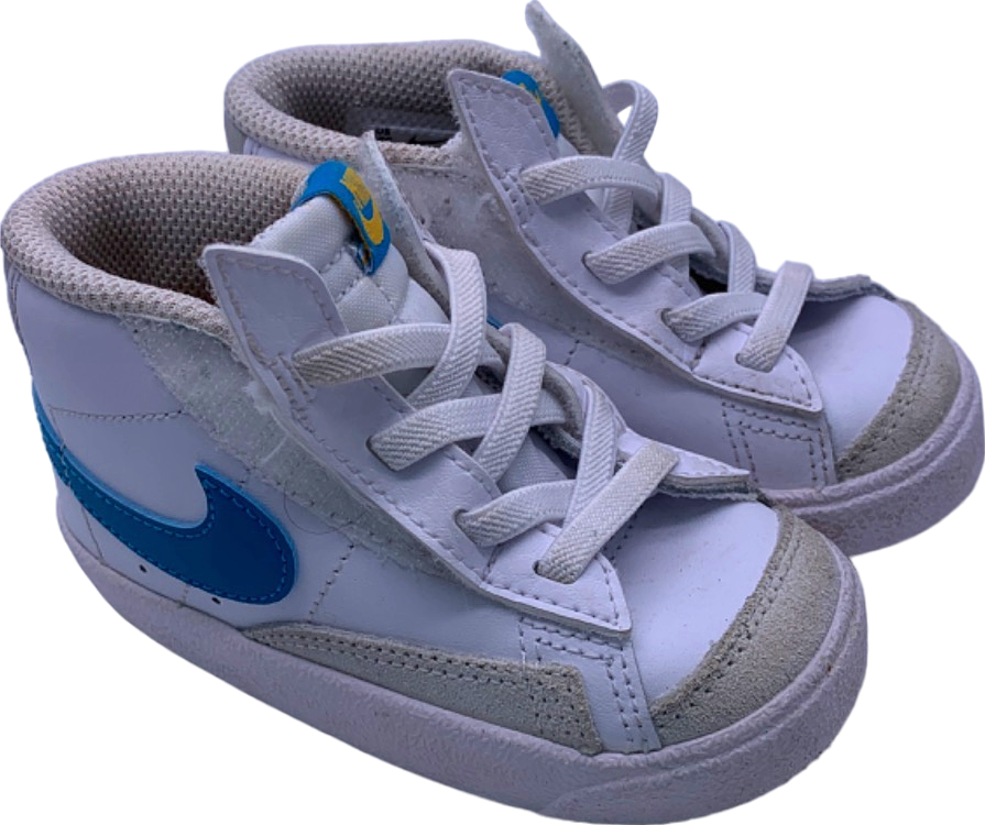 Nike White Blue High-Top Trainers EU 22