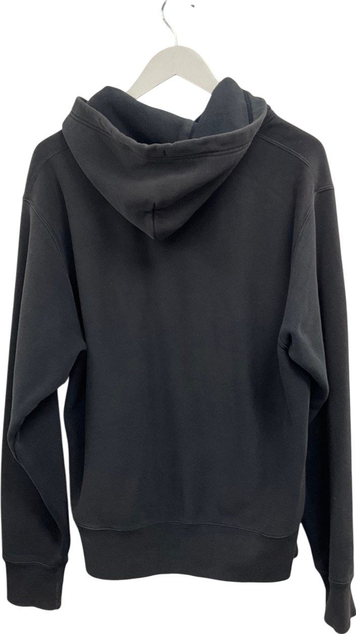 Champion Grey Reverse Weave Embroidered Logo Hoodie UK M