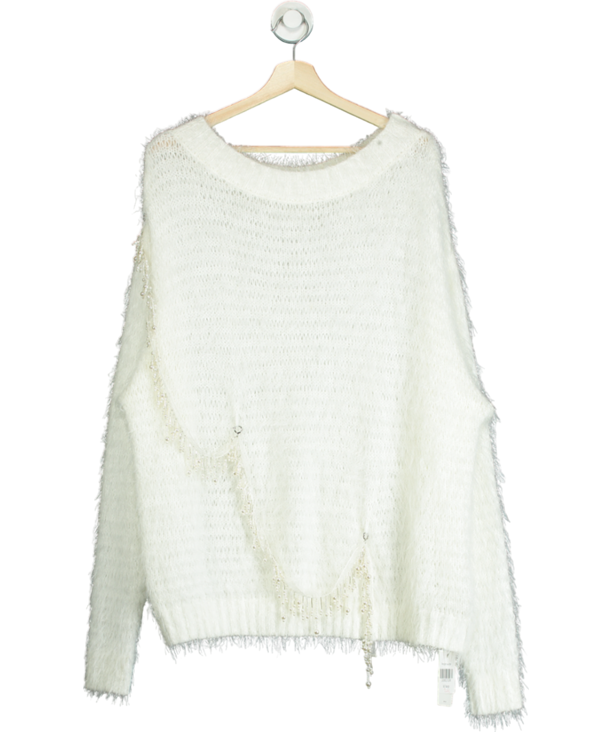 PROD White Pendant Sweater UK M