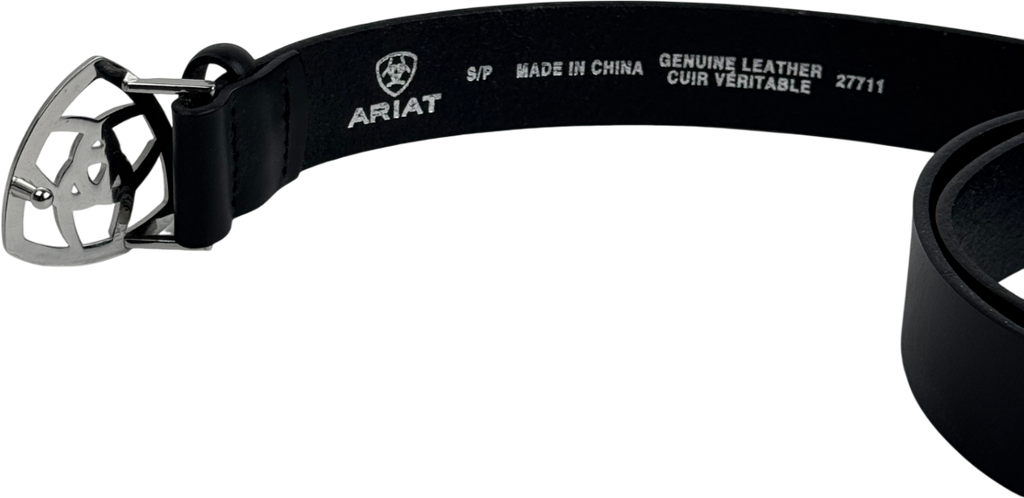 ARIAT Ariat The Shield Black Leather Belt  - Waist 28/29" UK S