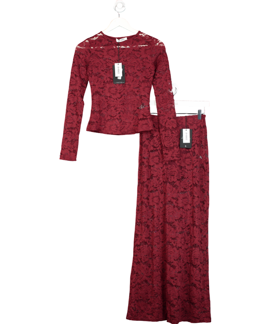 4th & Reckless Red Emery Lace Long Sleeve Top And Emelda Skirt UK 6