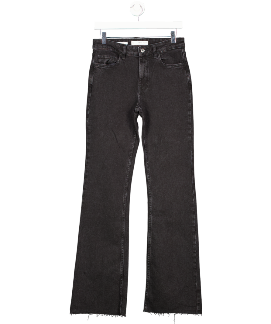 MANGO Black Fiona Flared Mid-rise Jeans UK 8