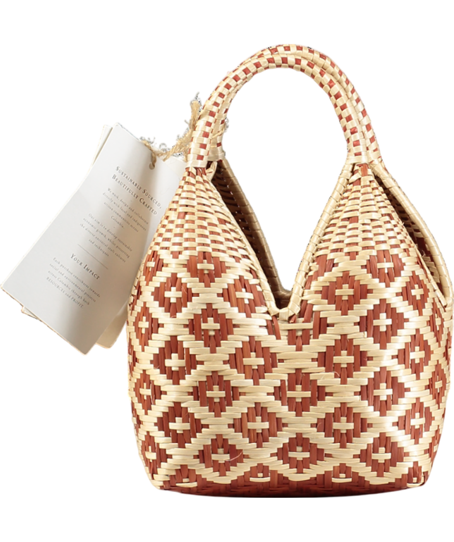 Columbia Collective Beige Handmade Mini Basket Bag