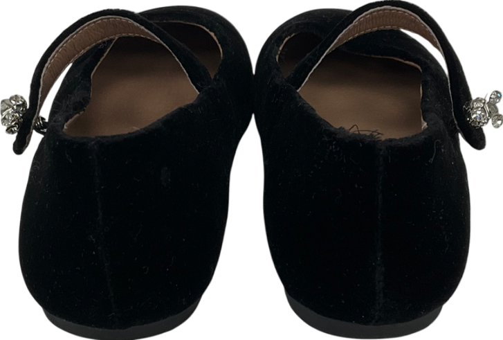 Age of Innocence Black Velvet Pumps With Dimante Detail UK 12.5 EU 31 👼