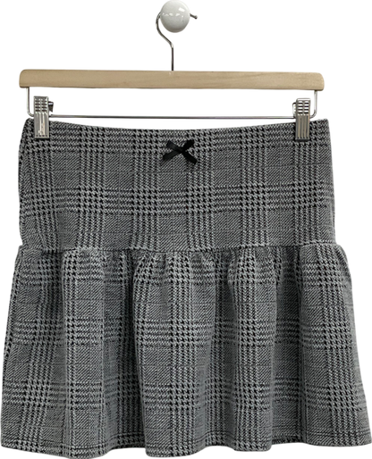 New Look Grey Checked Mini Skirt UK 10