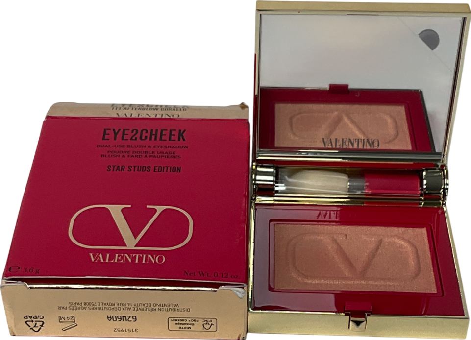 Valentino Eye2cheek Dual Use Blush And Eyeshadow 111 Afterglow Coralo 3.6