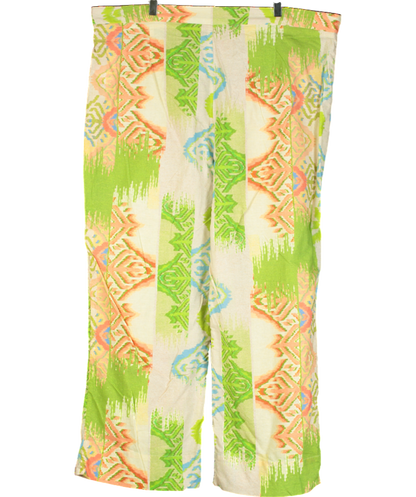 Never Fully Dressed Green Abstract Trousers UK 24