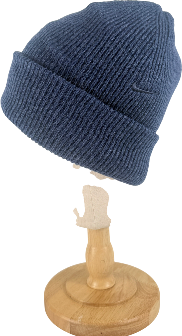 Nike Blue Ribbed Peak Beanie