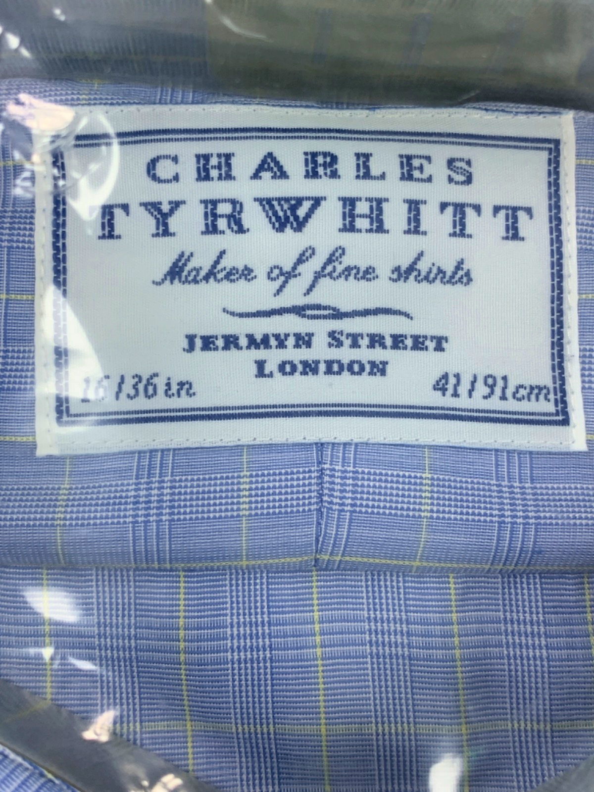 Charles Tyrwhitt Blue Check Classic Fit Shirt 16/36