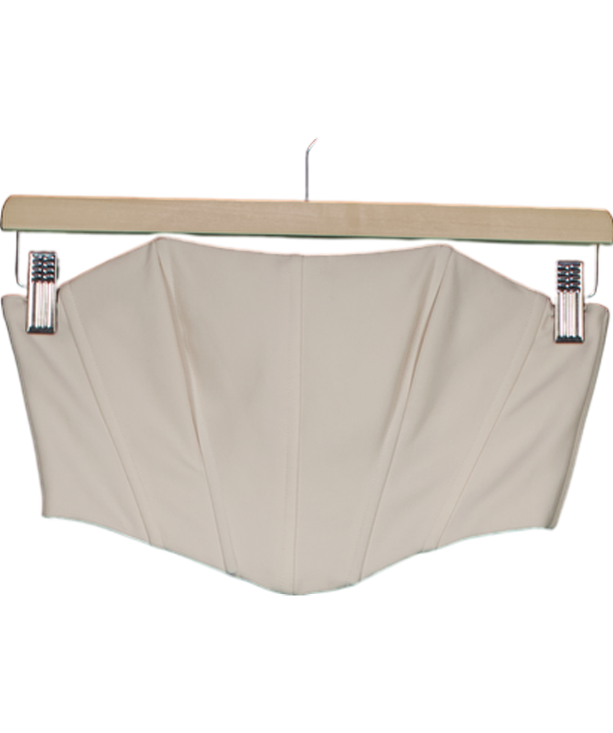 Oh Polly Boned Cream Bandeau Top UK 6