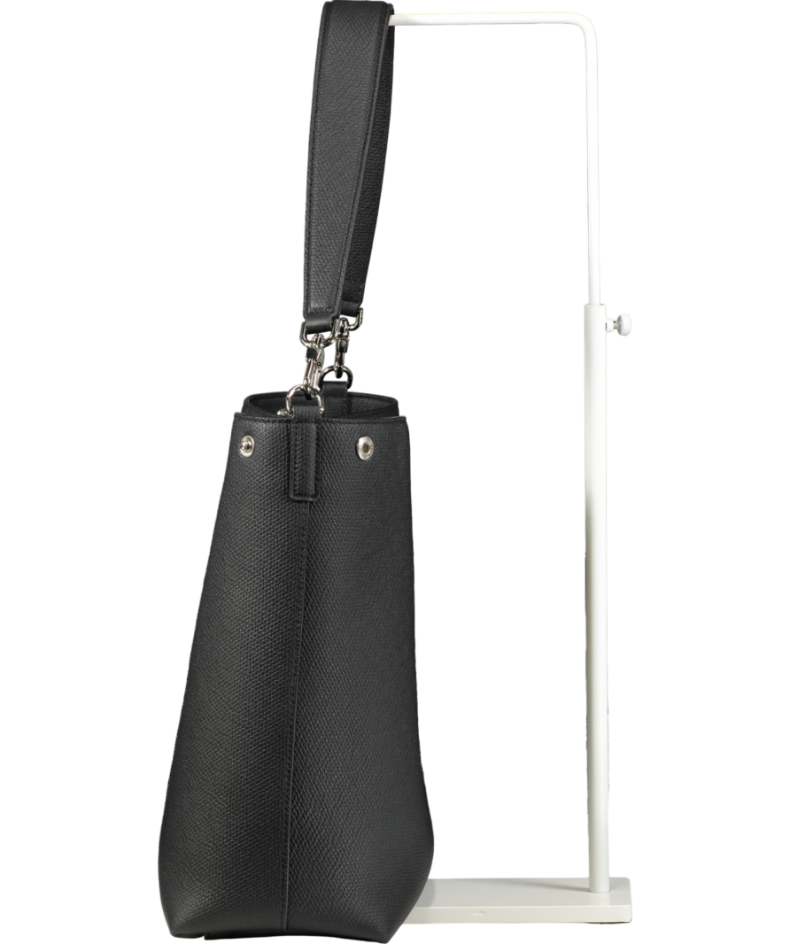 Longchamp Le Roseau Leather Shoulder Bag, Black