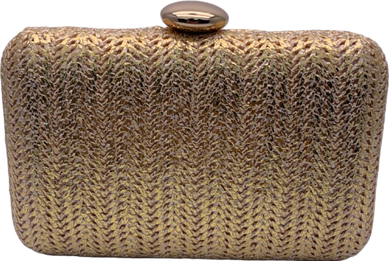 New Look Gold Metallic Raffia Box Bag One Size