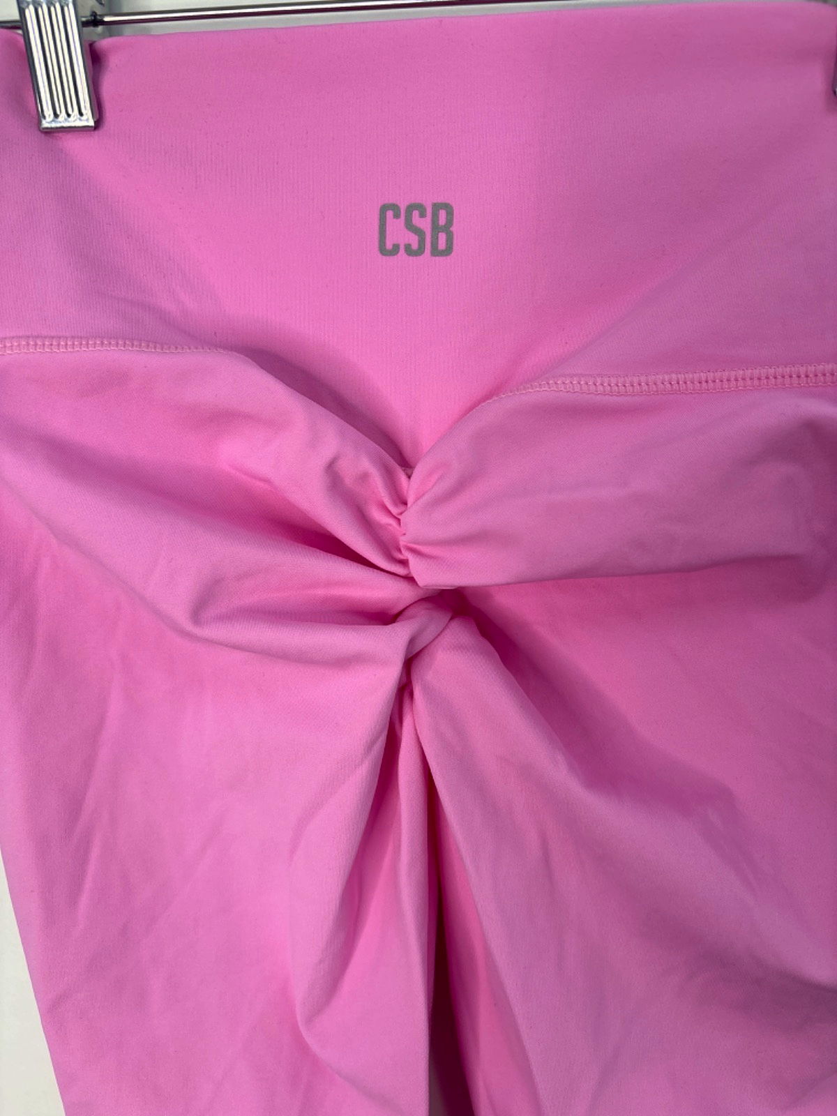 CSB Pink High-Waist Ruched Leggings UK S