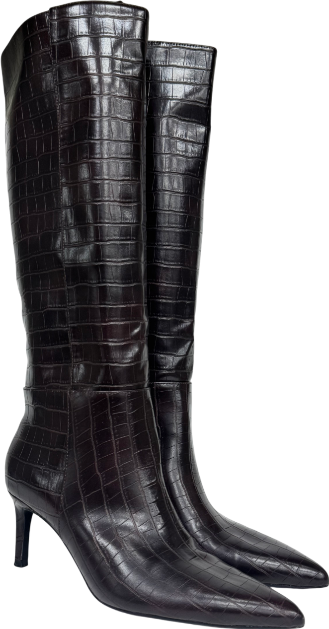 Lefties Purple High-shaft Crocodile-effect Boot UK 6 EU 39 👠