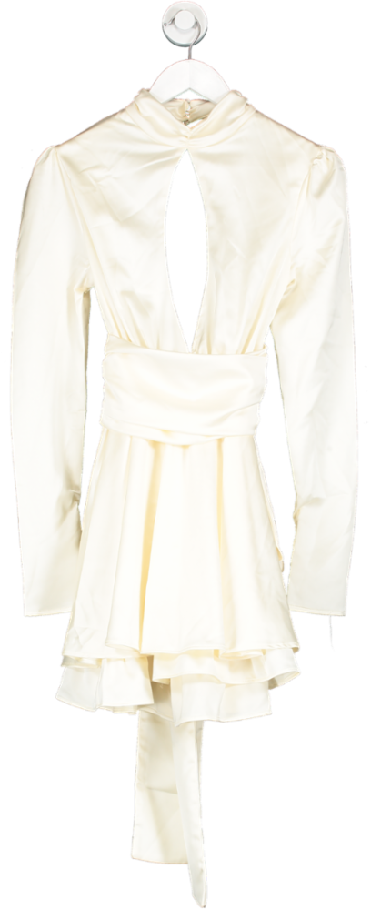 House of CB Cream Aryana Ivory Bow Mini Dress UK S