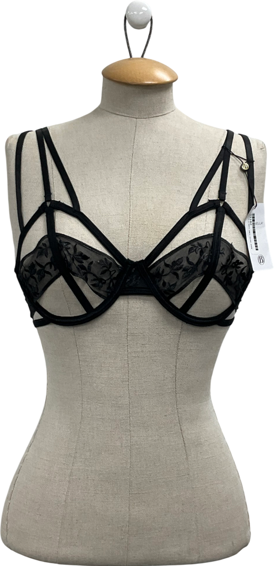 Bluebella Black Portia Open cage Bra UK 32C