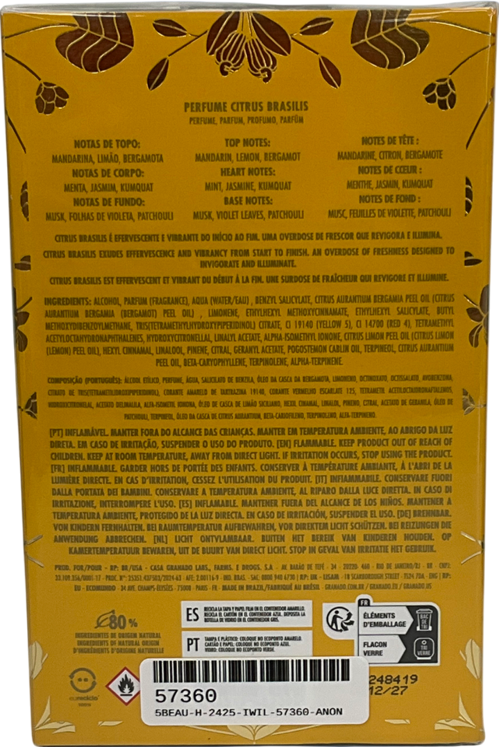 rio de jameiro Citrus Brasilis Eau De Parfum Citrus Brasilis 75ml