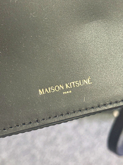 Maison Kitsuné Black Leather Eddie Fox Clasp Crossbody Bag