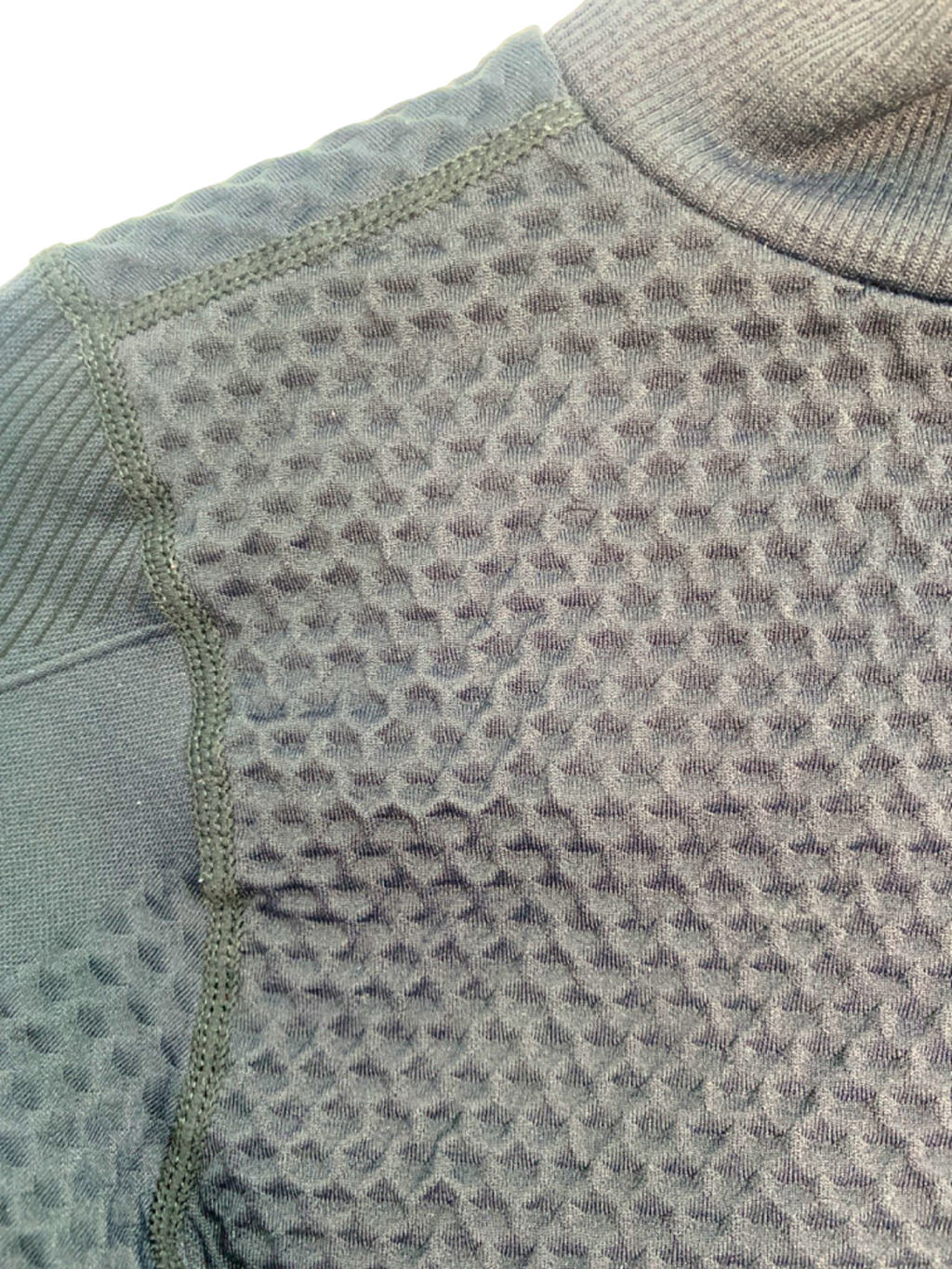 Zara Navy Textured Long Sleeve Top S