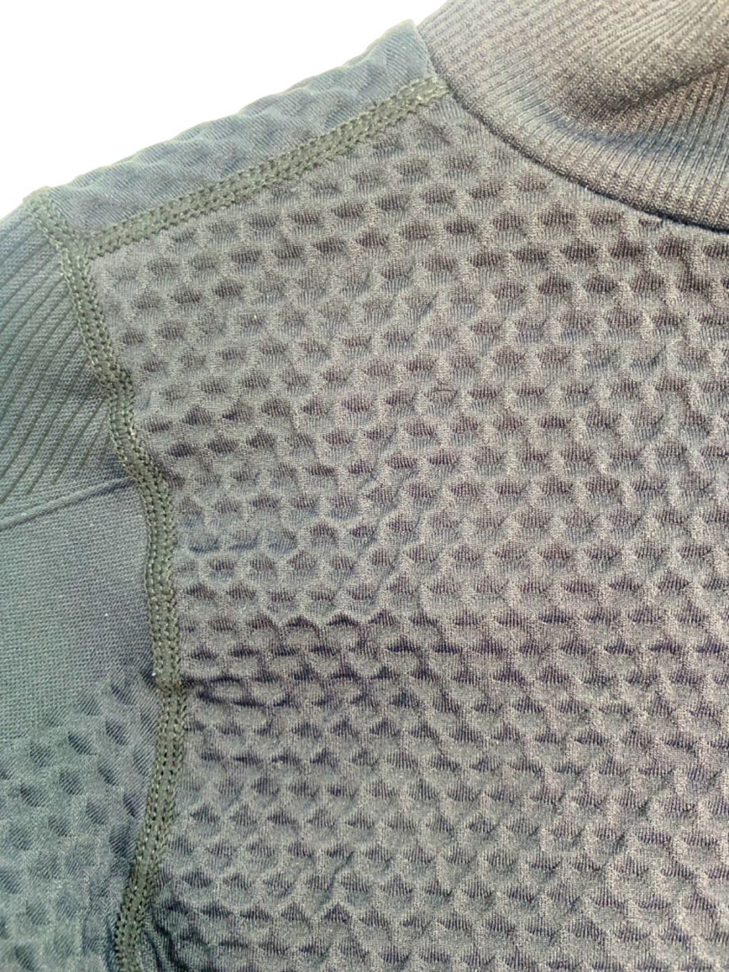Zara Navy Textured Long Sleeve Top S