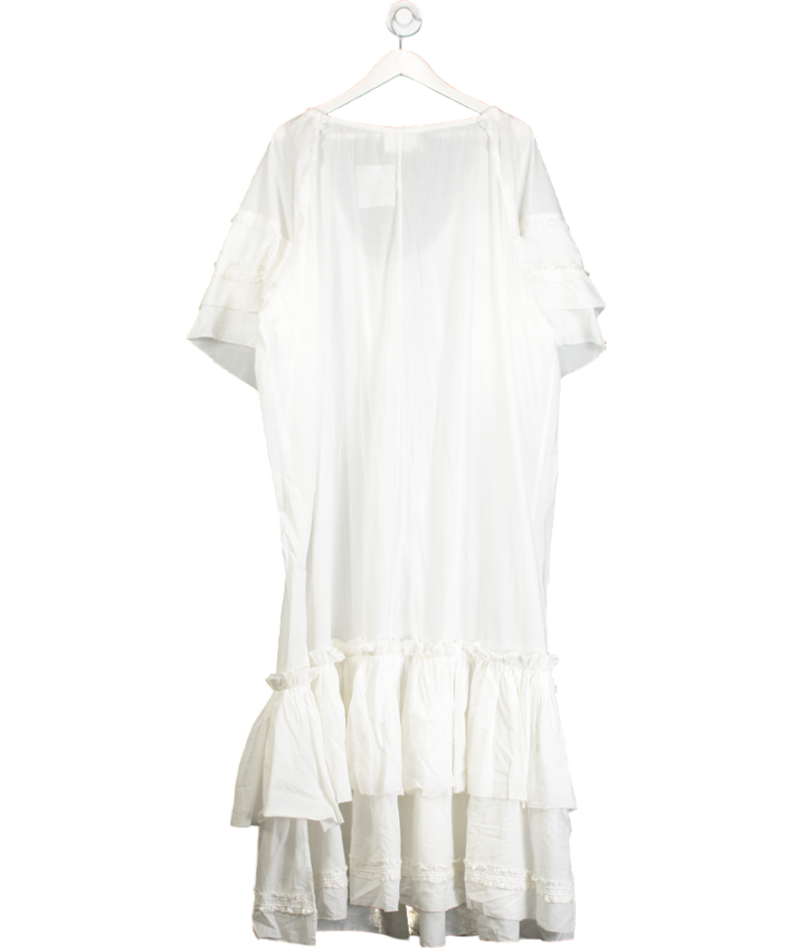 H&M White Cotton Kaftan Maxi Dress One Size