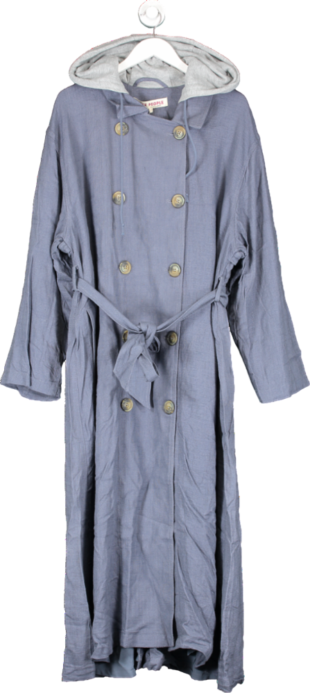 Free People Blue Charlie Trench In Moonlight UK XS