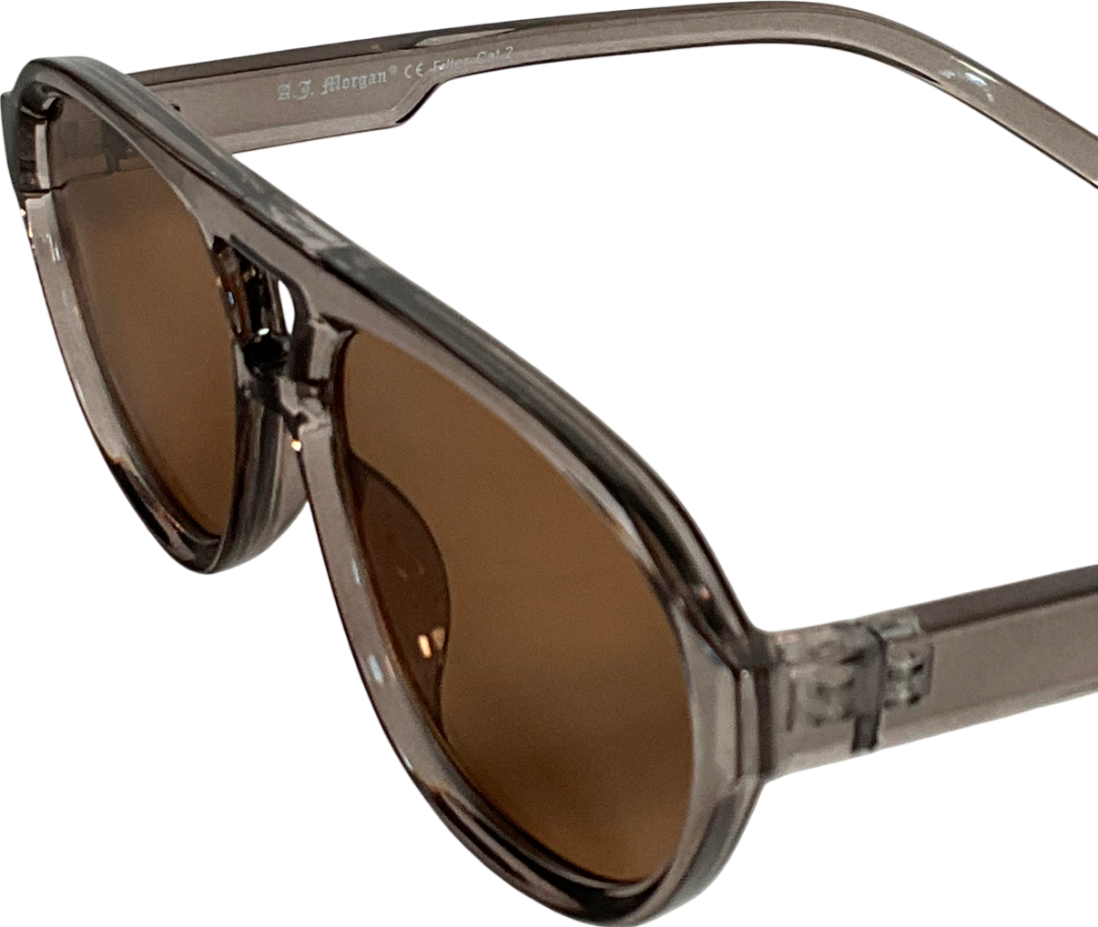 a.j.morgan Round Aviator Sunglasses In Smokey Brown One Size