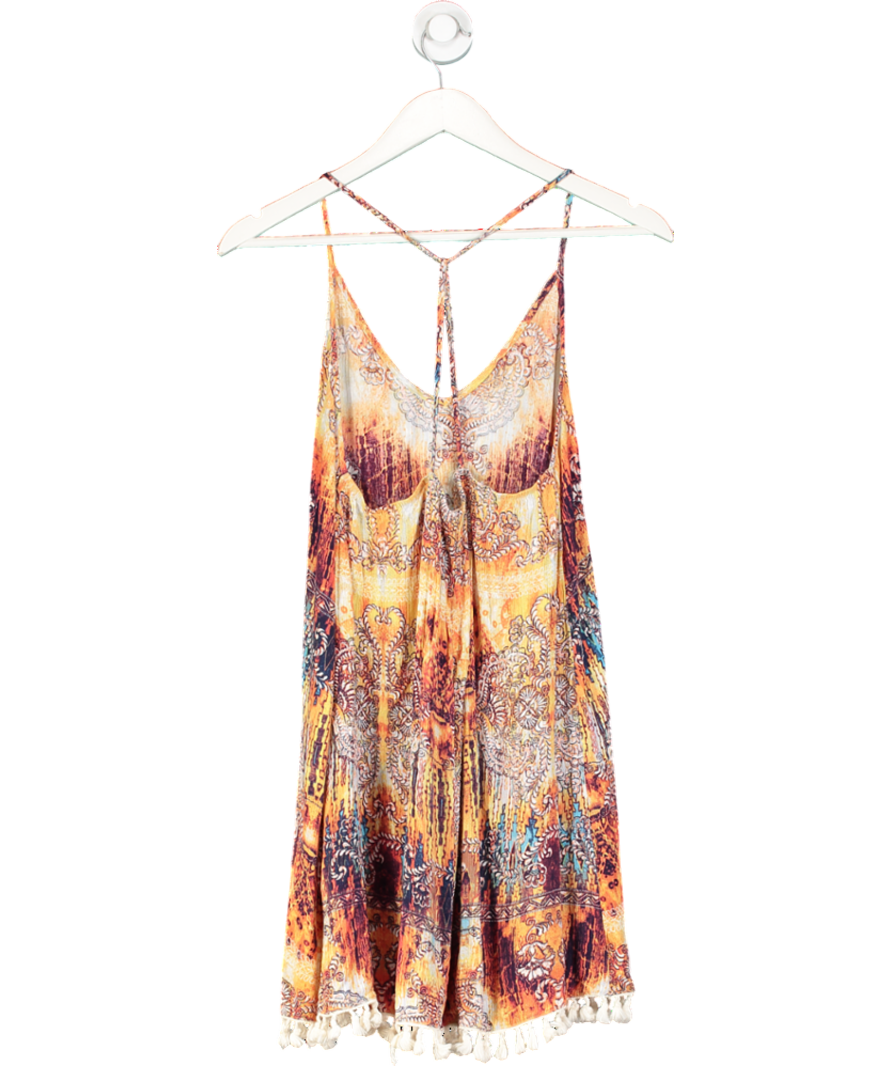 Love Orange Paisley Print Smock Dress UK S