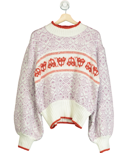 Free People Purple Freya Fairisle Sweater UK L