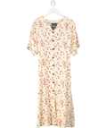 Bimba Y Lola Cream Floral Button Up Dress UK L