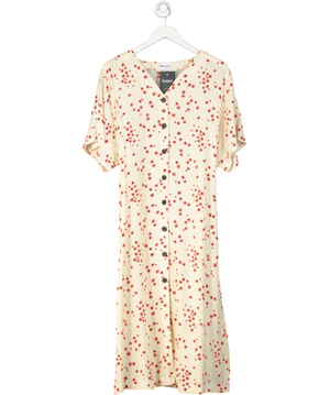 Bimba Y Lola Cream Floral Button Up Dress UK L