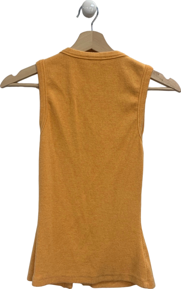 Kookai Orange Sleeveless Ribbed Button Cardigan UK 8