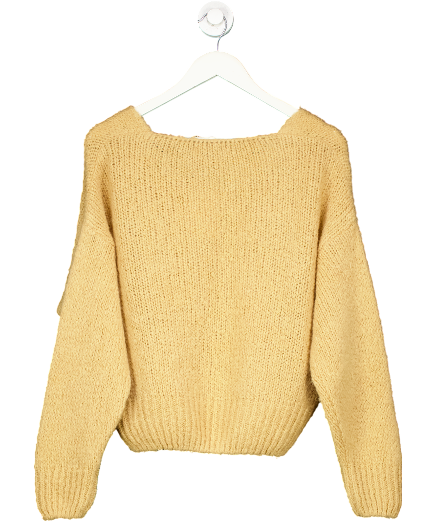 Lumina Beige Slouchy V-neck Mohair Blend Sweater
