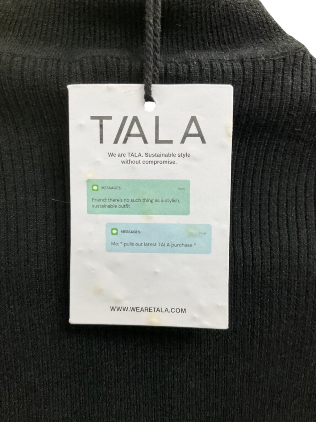 T/ALA Black Knit Sleeveless Split Hem Tank UK XS