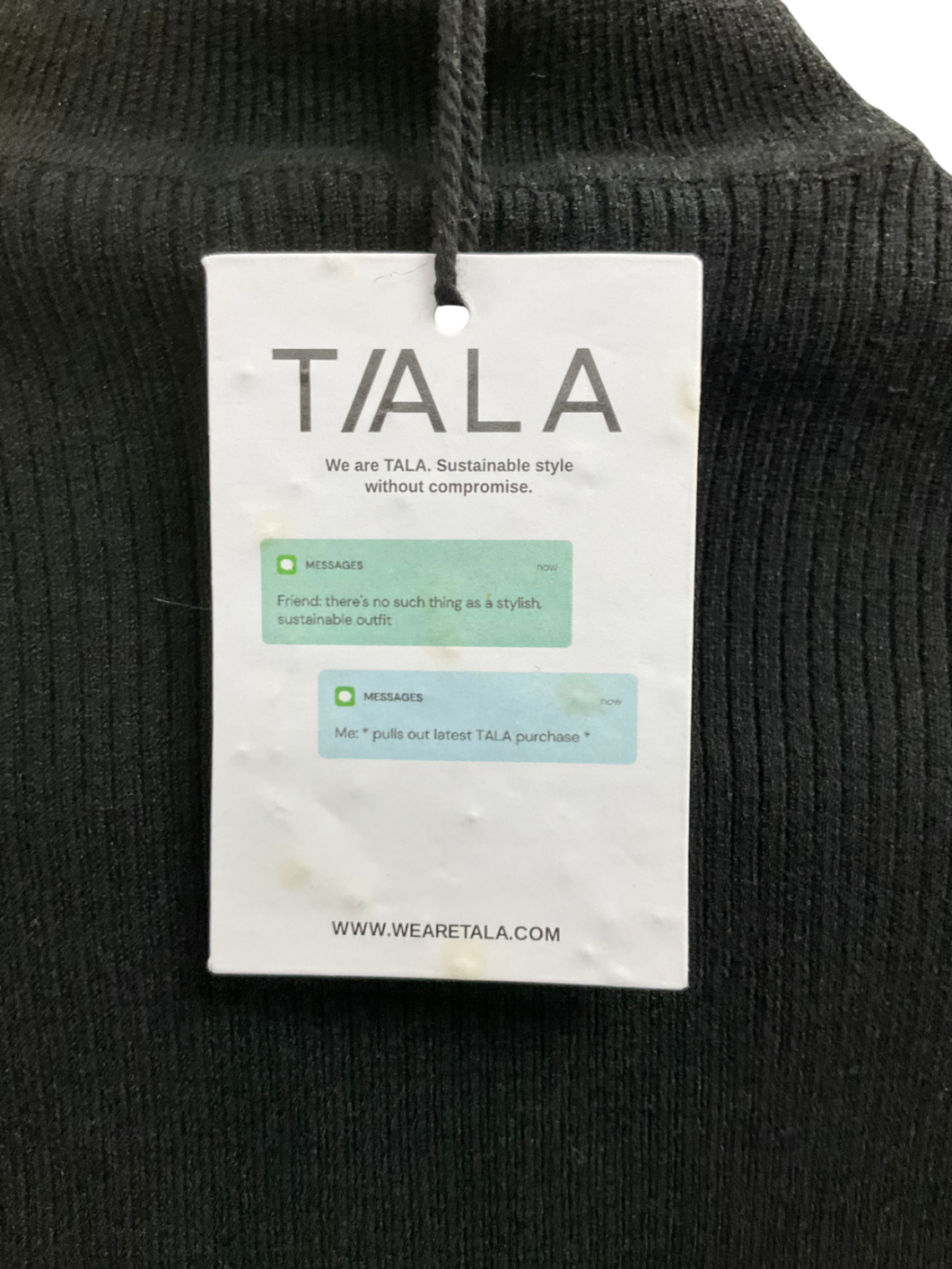 T/ALA Black Knit Sleeveless Split Hem Tank UK XS