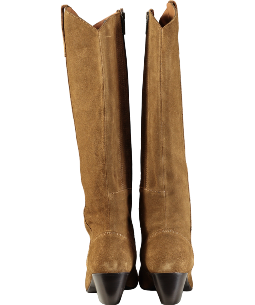 DUO Brown Saffron Knee High Boots In Marigold Suede UK 7 EU 40 👠