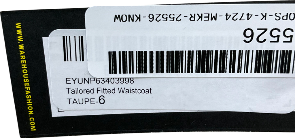 Warehouse Beige Tailored Fitted Waistcoat UK 6