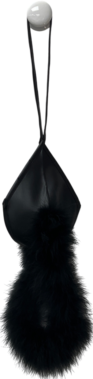 Black Fluffy Shoulder Bag One Size