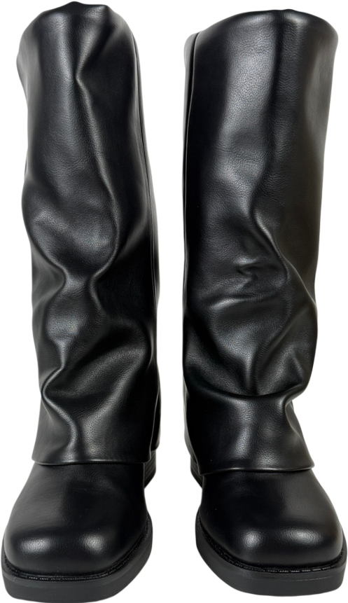 ASOS Black Carrie Fold Over Slouch Boot UK 5 EU 38