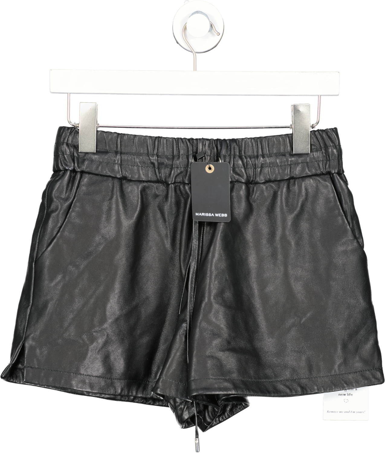 Marissa Webb Black Baxter Leather Boxer Shorts UK 6