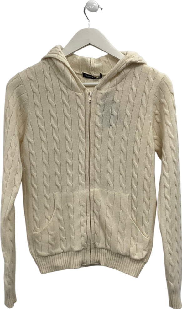 Brandy Melville Cream Arms Cable Sweater One Size