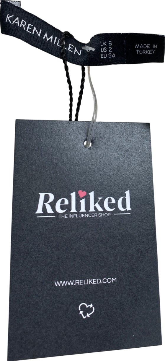 Karen Millen White High Rise Linen Blend Short UK 6