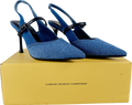 Cosy island Blue Strikestep Elegant Stiletto Heeled Slingback UK 4 EU 37