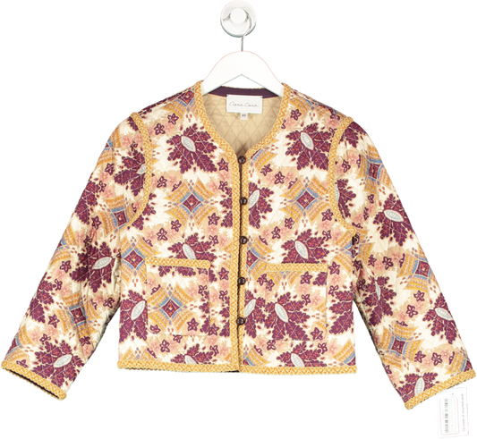 Cara Cara Multicoloured Marissa Jacket In Retro Floral Turtledove UK XS