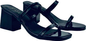 RAYE Cabo Black Patent Block Heel Mule Us5.5 UK 3.5 EU 36.5